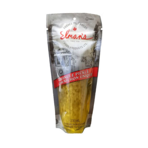 Sometime you just need one! Unique in its design, this remains true to its original great taste and superior quality. Packaged individually for your convenience One whole pickle. 250 ml.