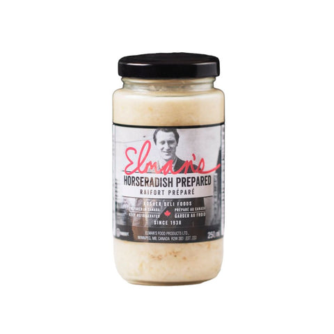 Elman's famous relish for those who enjoy the unique flavour of their pure horseradish. A classic family recipe made with the finest and freshest ingredients. They've had over 85 years to perfect this popular product.  250 ml glass jar
