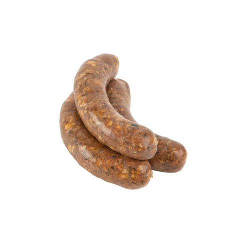 Handmade at Ribeyes, our wide variety is ever changing. Using only fresh pork shoulder and leg, our sausages are filled with traditional recipes and high quality ingredients. Note: we ONLY use Canadian natural pork or lamb casings. Average size 6 oz.