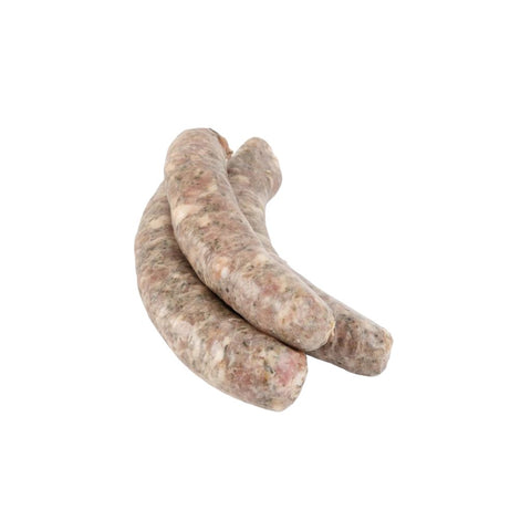 Handmade at Ribeyes, our wide variety is ever changing. Using only fresh pork shoulder and leg, our sausages are filled with traditional recipes and high quality ingredients. Note: we ONLY use Canadian natural pork or lamb casings. Average size 6 oz.