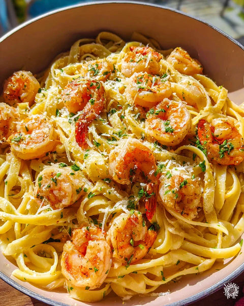 Garlic Butter Argentinian Shrimp Pasta