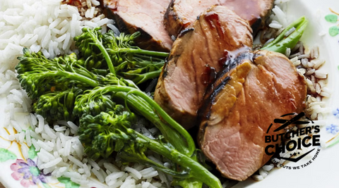 Grilled Pork Tenderloin with Broccolini