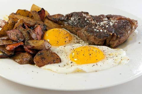 T-Bone Steak and Eggs