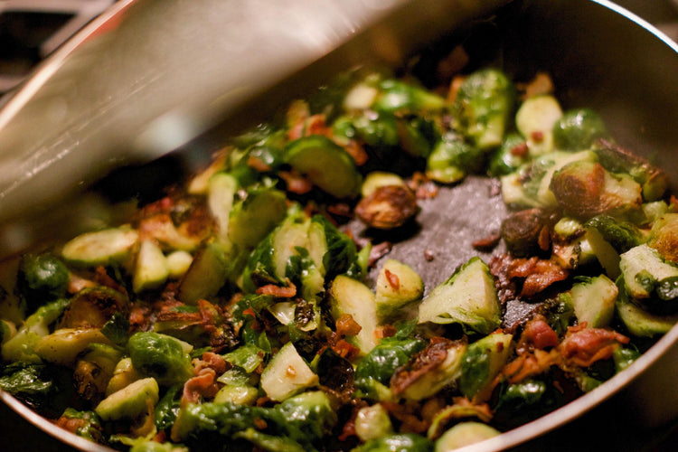 Roasted Brussels Sprouts & Pepper Bacon