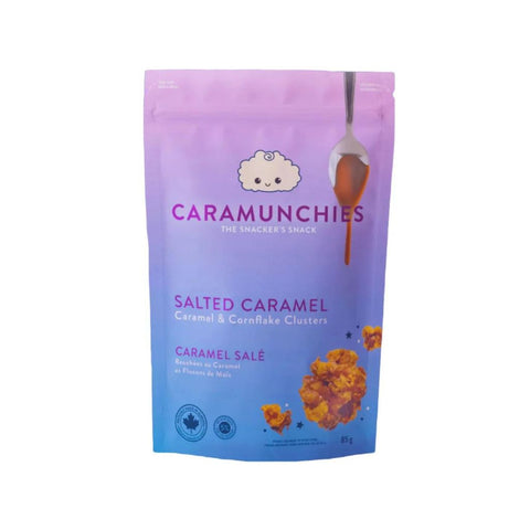 This is the salted caramel of your dreams, perfectly balanced rich caramelized sugar and the hint of sea salt makes this snack hard to top. They've paired their soft yet satisfyingly chewy salted caramel with crispy cornflakes for that crunchy and chewy combo you find in your favorite snacks!  SIZE: 85G  Made in Edmonton