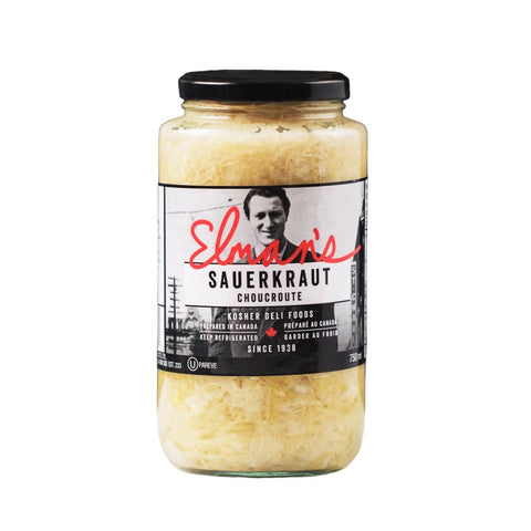 You will love the original taste of Elman's sauerkraut, made the old-fashioned way  without vinegar for a superb taste and texture.   Perfect for your Reuben sandwich or perogies, etc.  750 ml glass jar